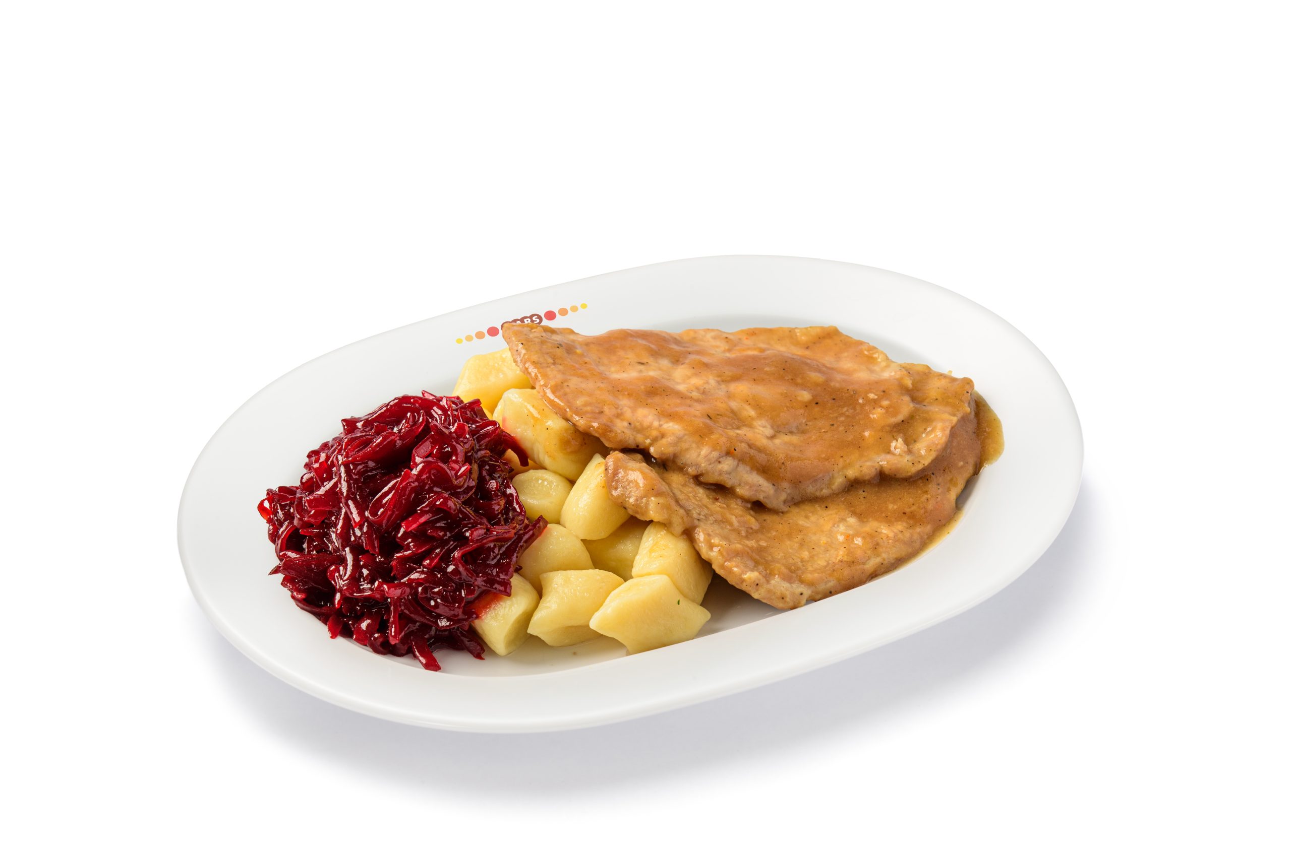 Bitka wieprzowa z kopytkami i buraczkami
